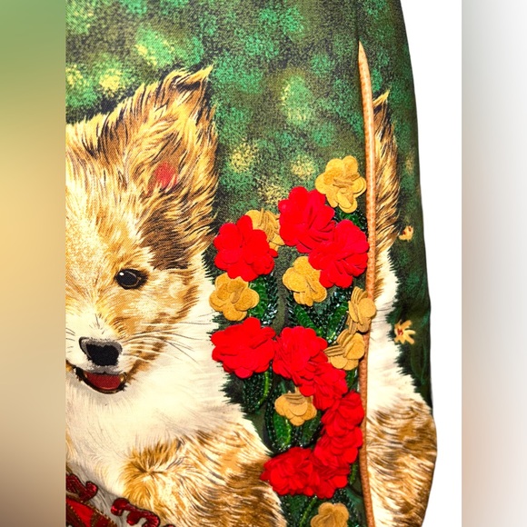 Isabella Fiore • Handbag, Kiss My Mutt, Dog Pattern, Flowers and Sequins, EUC - Picture 2 of 10